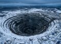Com um buraco de 525 metros de profundidade, a imensa cratera dessa mina de diamantes cria um vórtice de ar capaz de sugar helicópteros para o fundo