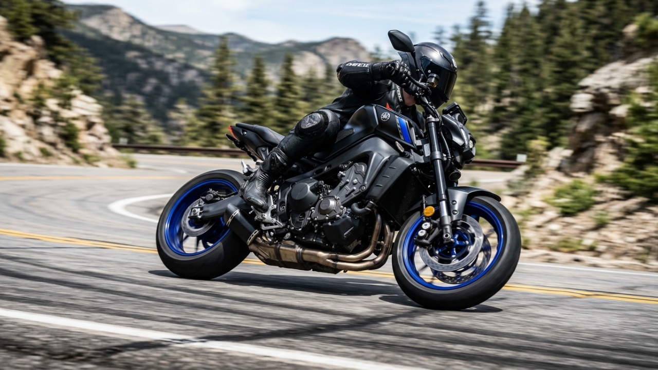 Disparando 119 cavalos com motor de três cilindros, a naked japonesa de 890cc utiliza sensores de inclinação para garantir a estabilidade