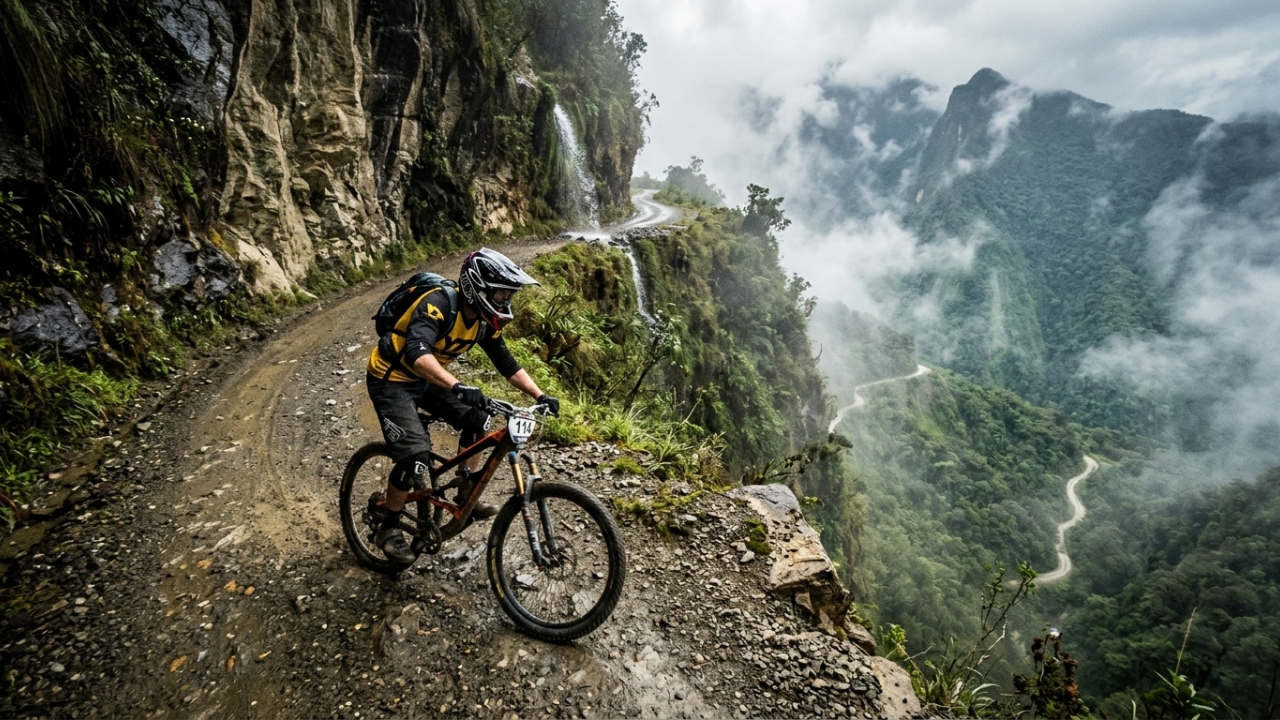 Com abismos de 600 metros e apenas 3 metros de largura, a estrada na Bolívia ganha fama, pois seu trajeto de 1930 desce 3.600 metros entre as nuvens