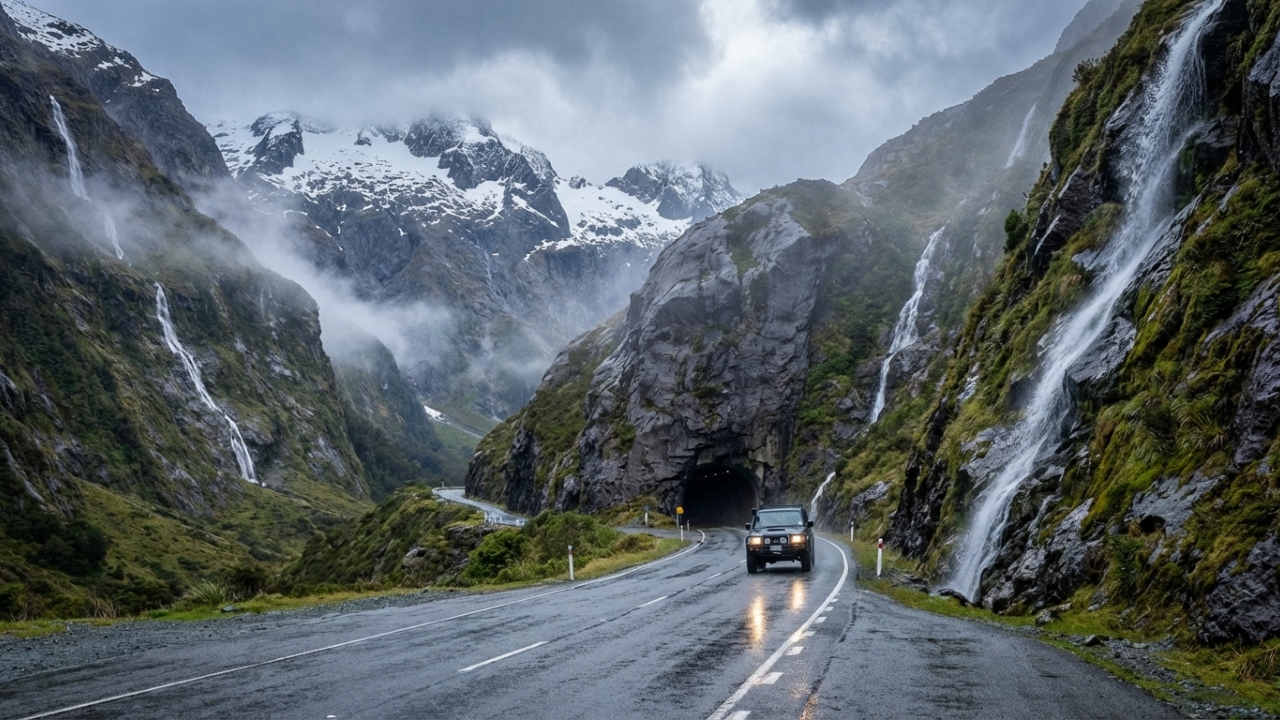 Com 120 km de extensão e túneis em rocha maciça, a rodovia neozelandesa é um destaque de engenharia em áreas de avalanche