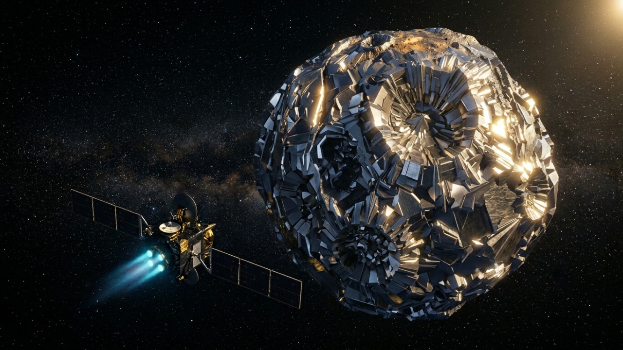 Sonda espacial entra na órbita de asteroide com 200 quilômetros de diâmetro que abriga 10 quintilhões de dólares em metais preciosos e ferro pesado