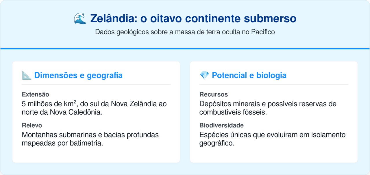 O 8º continente da Terra geólogos terminam de mapear território submerso de 5 milhões de quilômetros quadrados