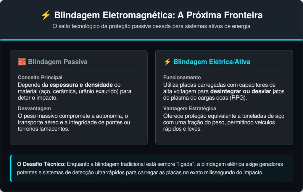 O Laboratório de Defesa do Reino Unido criou uma blindagem que vaporiza projéteis de cobre com uma descarga elétrica