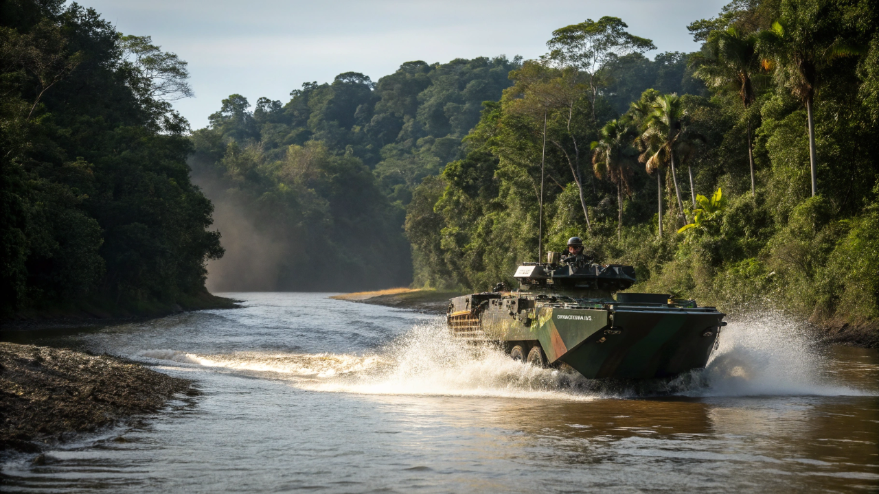 O blindado brasileiro EE-11 Urutu com capacidade para 12 soldados e tração 6x6 tornou-se um sucesso global de exportação da indústria nacional