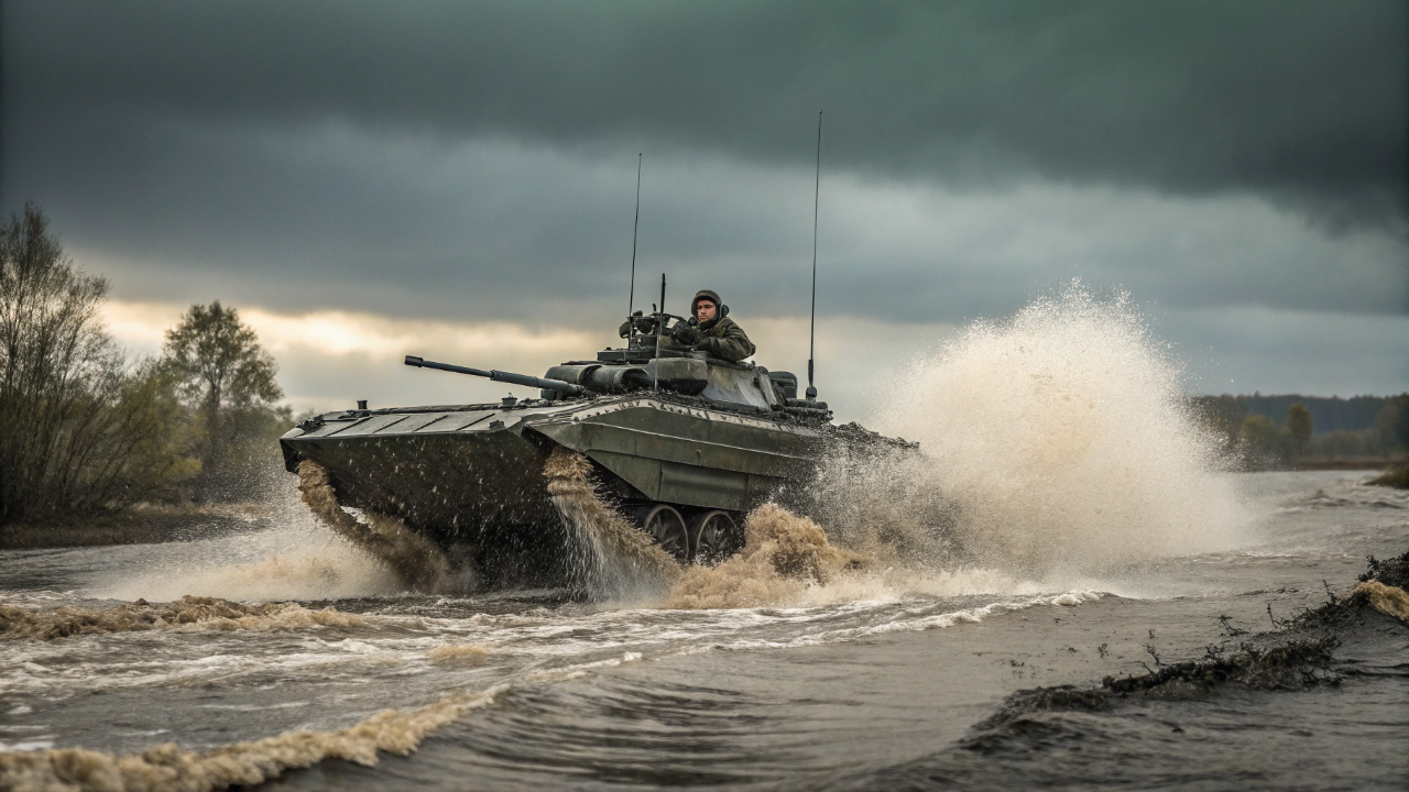 O blindado soviético BMP-2 equipado com canhão de 30 mm e mísseis antitanque continua sendo uma peça central em conflitos modernos no Leste Europeu