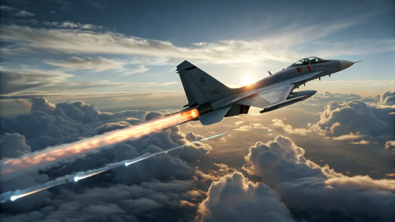 O caça pesado de 33 toneladas fabricado na China domina os ares voando a 2500 km por hora com um arsenal completo de mísseis inteligentes