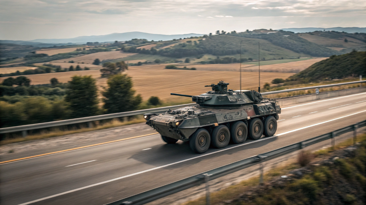 O caça-tanques de oito rodas que atinge 108 km/h no asfalto carregando um canhão devastador com a mesma agilidade de um carro de rali