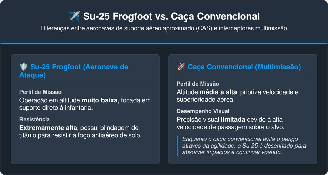 O robusto Su-25 Frogfoot apelidado de tanque voador garante suporte aéreo aproximado com sua blindagem de titânio e arsenal diversificado de mísseis