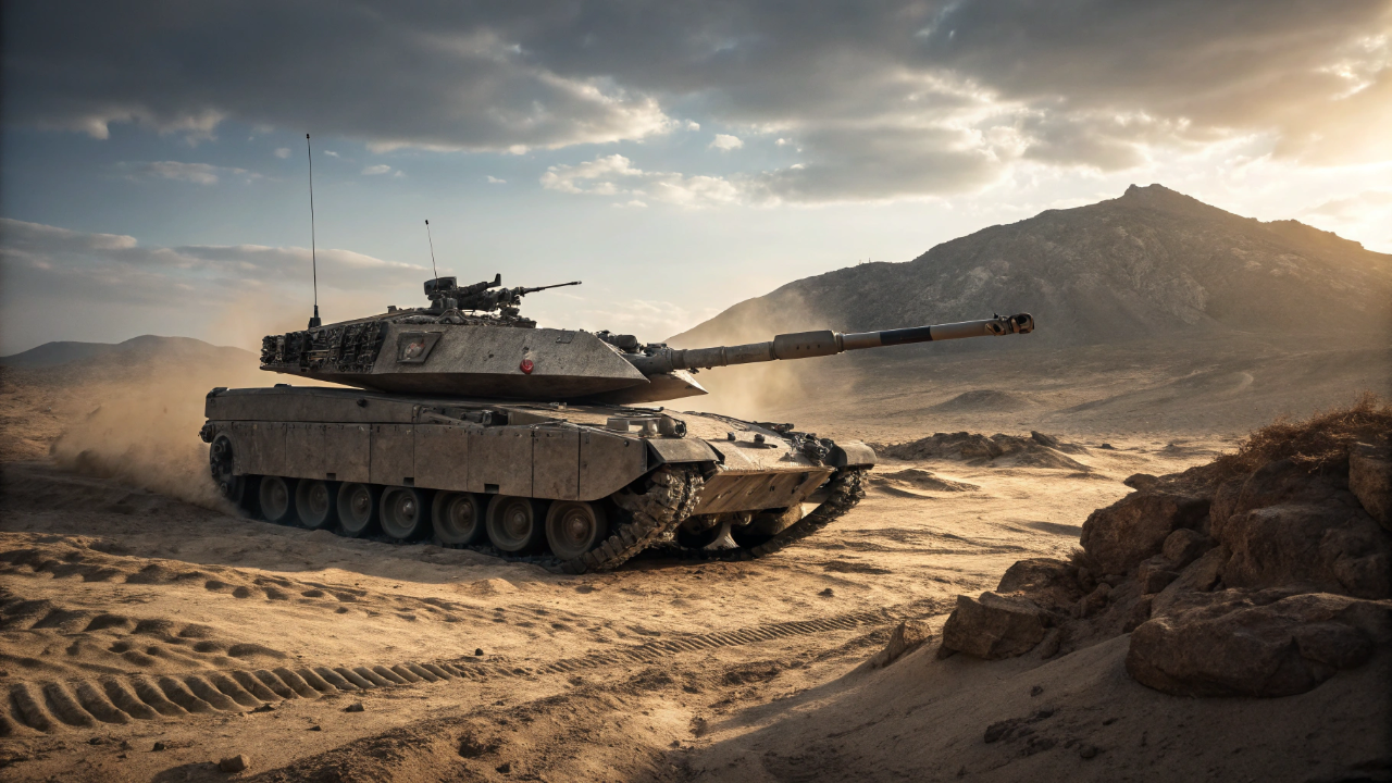 O supertanque com motor na frente para proteger os soldados: projetado para resistir a ataques urbanos, ele conta com um escudo invisível que destrói mísseis antes de tocarem a lataria