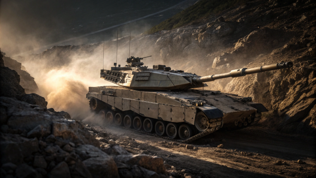 O tanque israelense que dispara mísseis pelo canhão e acerta alvos escondidos atrás de colinas a 8 km de distância