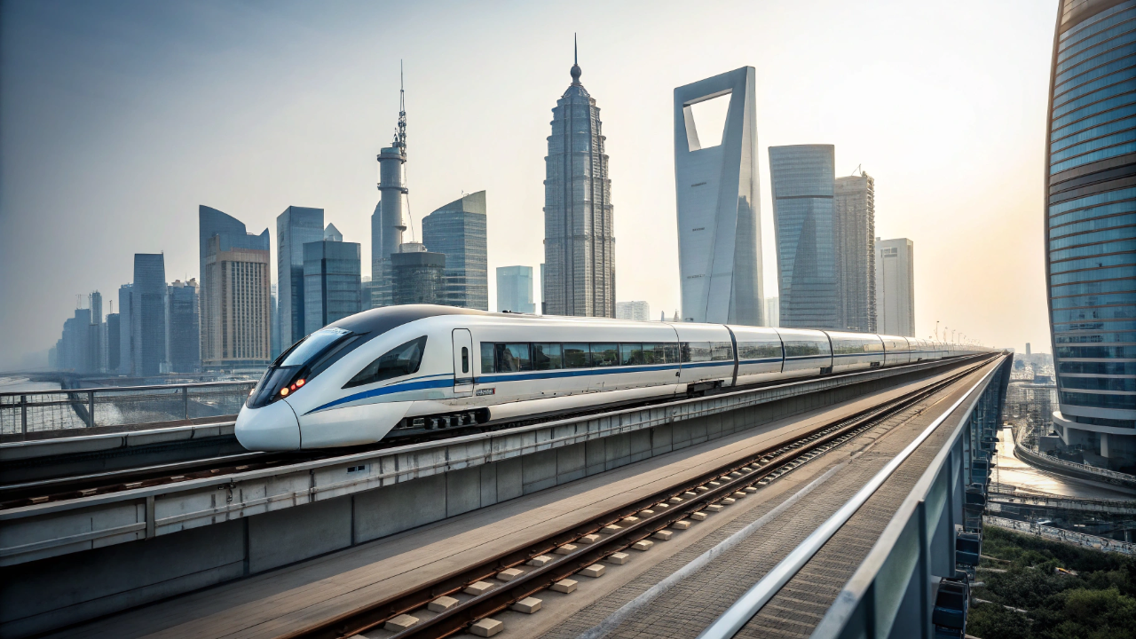 O trem futurista que flutua sobre trilhos magnéticos e atinge 431 quilômetros por hora completando uma viagem de 30 quilômetros em meros 8 minutos