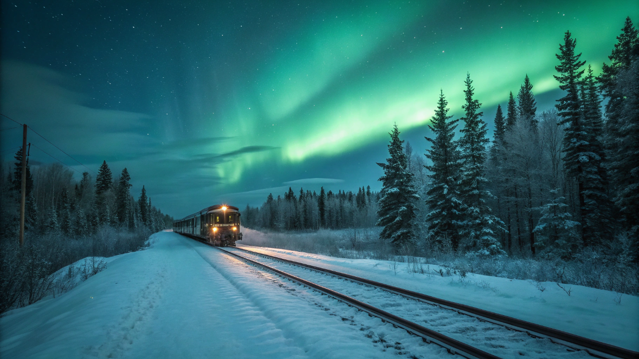 O trem noturno que cruza o Círculo Polar Ártico e chega direto na cidade oficial do Papai Noel na Finlândia