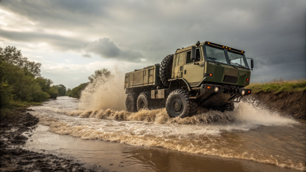 O veículo de 8 rodas que entrega suprimentos onde terremotos apagaram todas as estradas do mapa