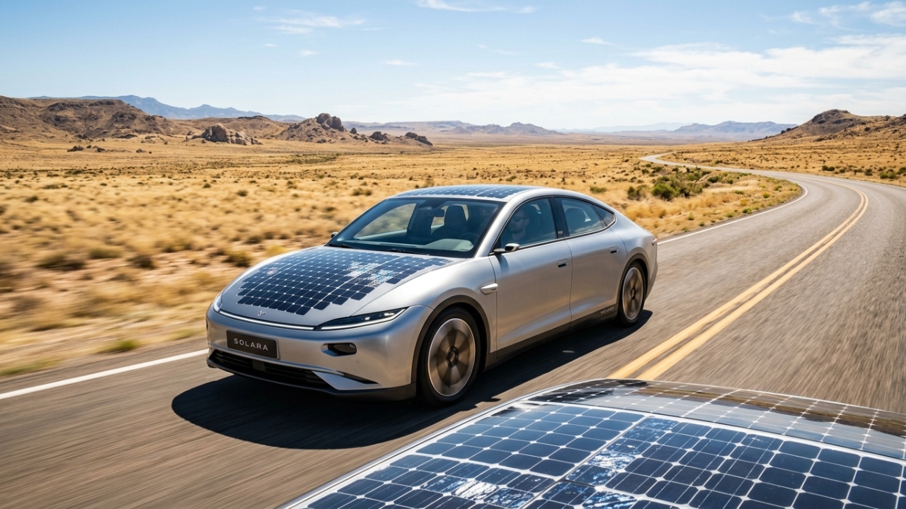 Carro elétrico com autonomia de 800 km utiliza sistema de recarga solar inspirado em tecnologias de sondas espaciais da NASA em 2026