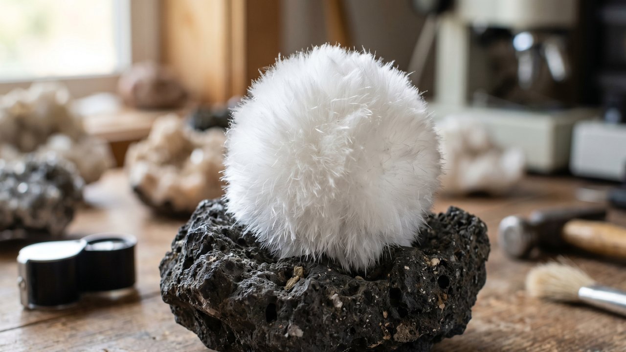 Esqueça o quartzo, pois este mineral frágil surge como uma bola de pelos de algodão e um recorde da natureza