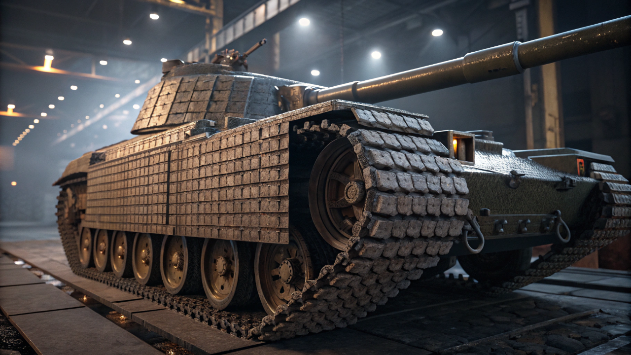 Os tijolinhos metálicos colados nos tanques modernos são explosivos que detonam de propósito para destruir o projétil inimigo antes que ele chegue perto do aço principal