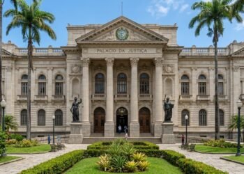 Com sua fachada neoclássica de 1930 e estátuas de bronze, o palácio no Recife tornou-se o maior símbolo do poder judiciário e da elegância de PE