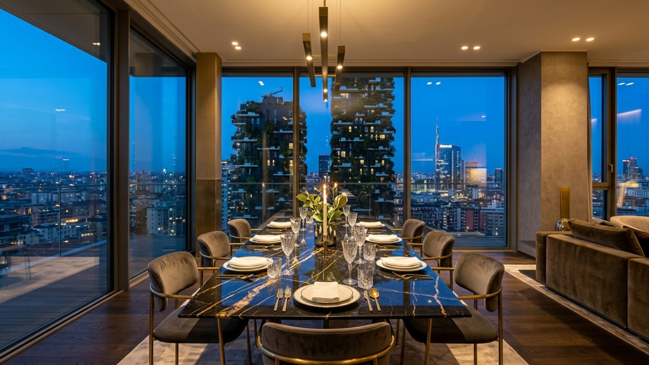 Com 300 m² de área e terraço de luxo em Porta Nuova, a cobertura milanesa tornou-se o refúgio dos ultra-ricos que buscam o novo paraíso fiscal na Itália