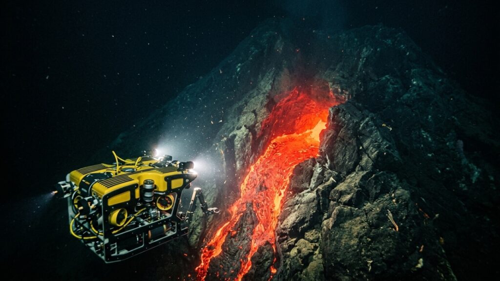 Sensores submarinos detectam vulcão ativo com 2.000 metros de altura no fundo do oceano e estudam como o calor extremo afeta as correntes marinhas globais