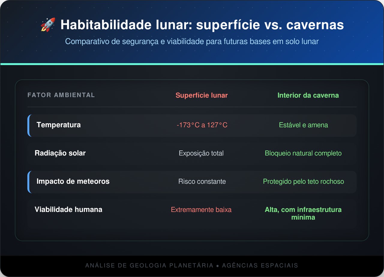 Radar detecta caverna com mais de 100 metros de profundidade na Lua que pode abrigar humanos no futuro