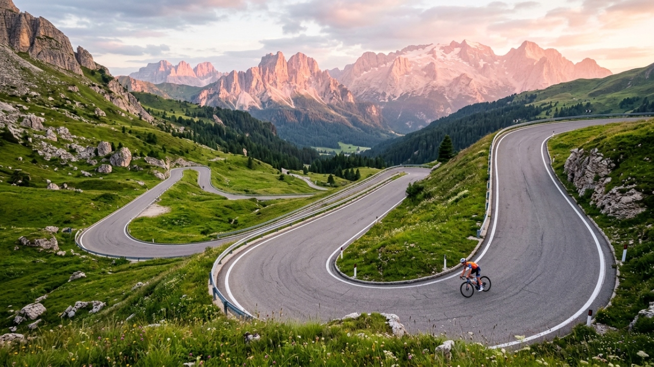 Com seus 1.918 metros de altitude e traçado de 1915, o Passo di San Pellegrino virou a rota mais cênica e desafiadora das Dolomitas na Itália