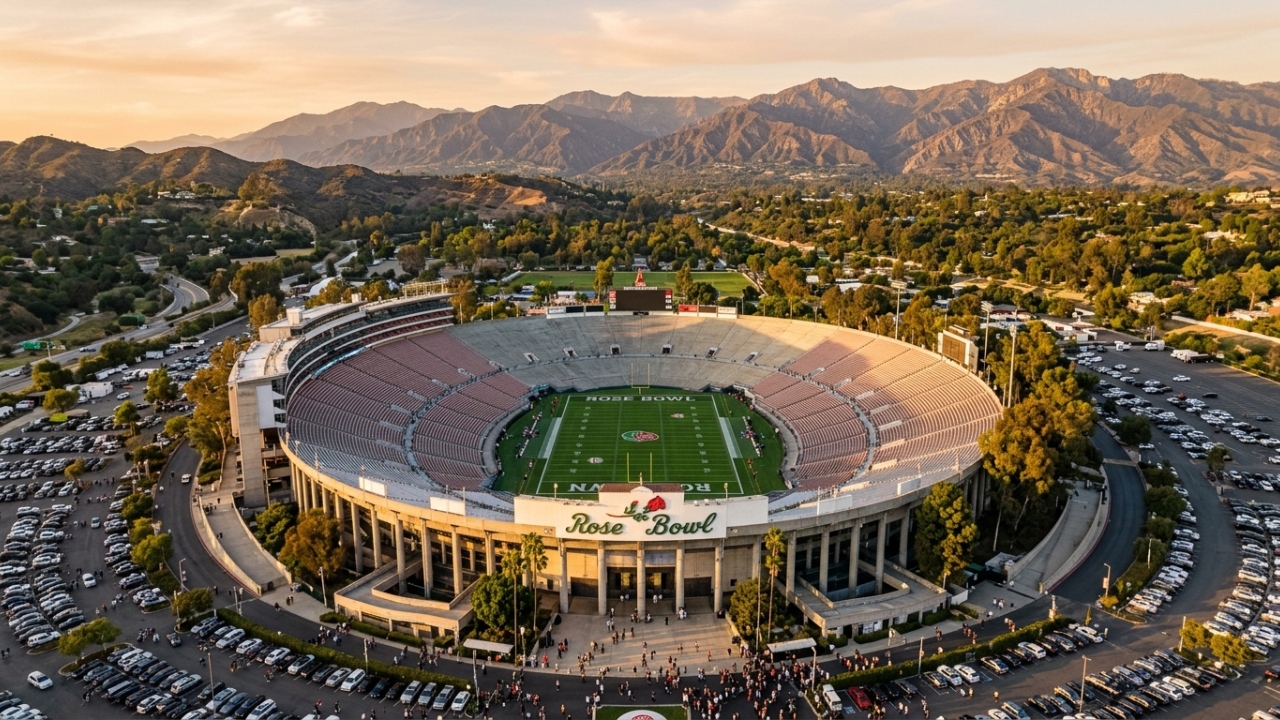Com capacidade para 92.542 pessoas e inaugurado em 1922, o Rose Bowl em Pasadena tornou-se o estádio mais histórico e lendário dos Estados Unidos