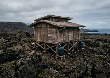 Imagine tentar construir uma cabana habitável numa ilha vulcânica isolada, sem loja de materiais, sem eletricidade e sem ajuda de ninguém
