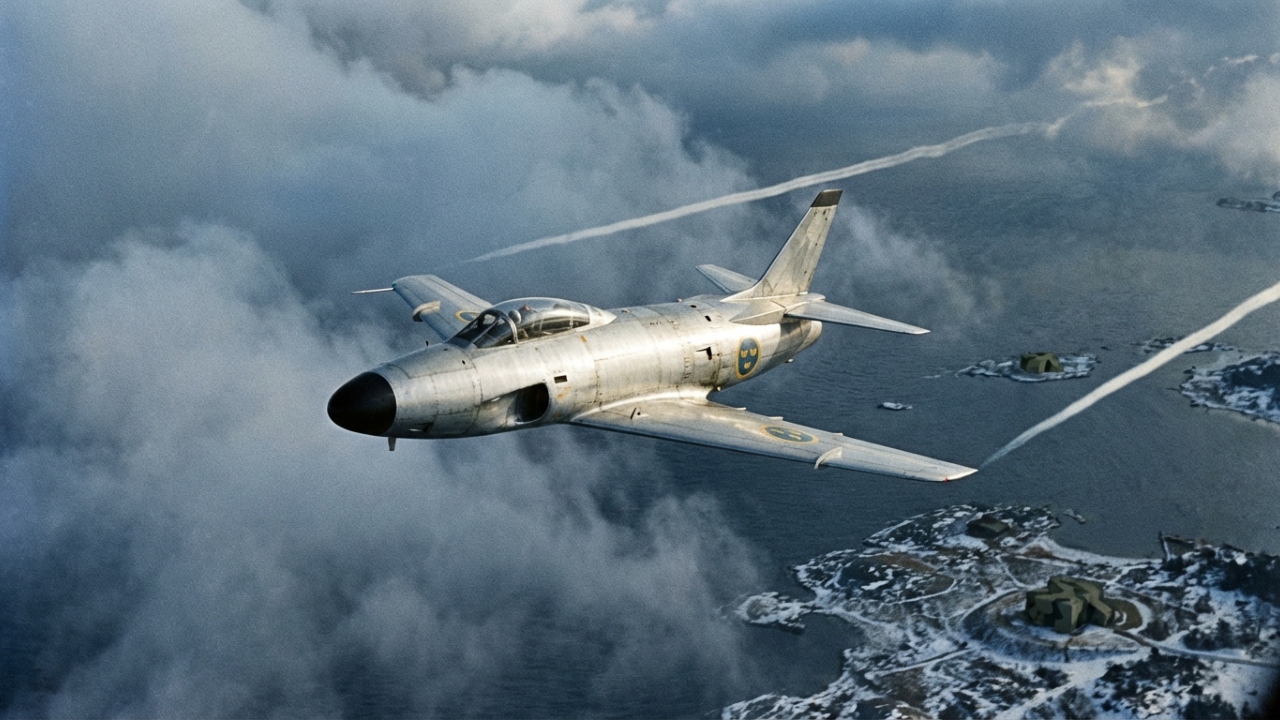 O clássico jato sueco de 13 toneladas revolucionou a aviação militar europeia ao voar quase na velocidade do som durante o auge da Guerra Fria