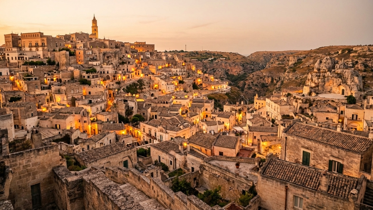 Com 9.000 anos de história e escavada na rocha calcária, a cidade de Matera na Itália surge como um dos cenários mais surreais da Europa