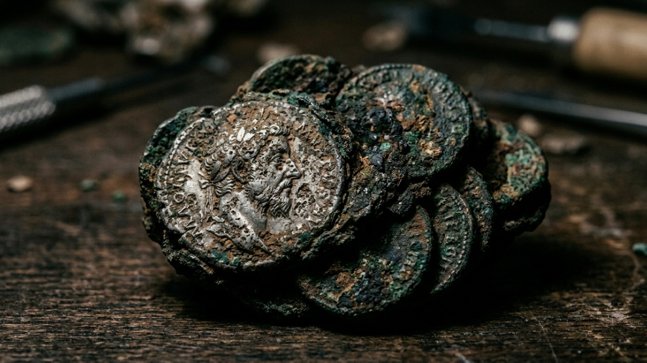 Arqueólogos britânicos desenterram 50.000 moedas de prata com dois mil anos de idade e revelam tesouro militar escondido a 15 metros de profundidade