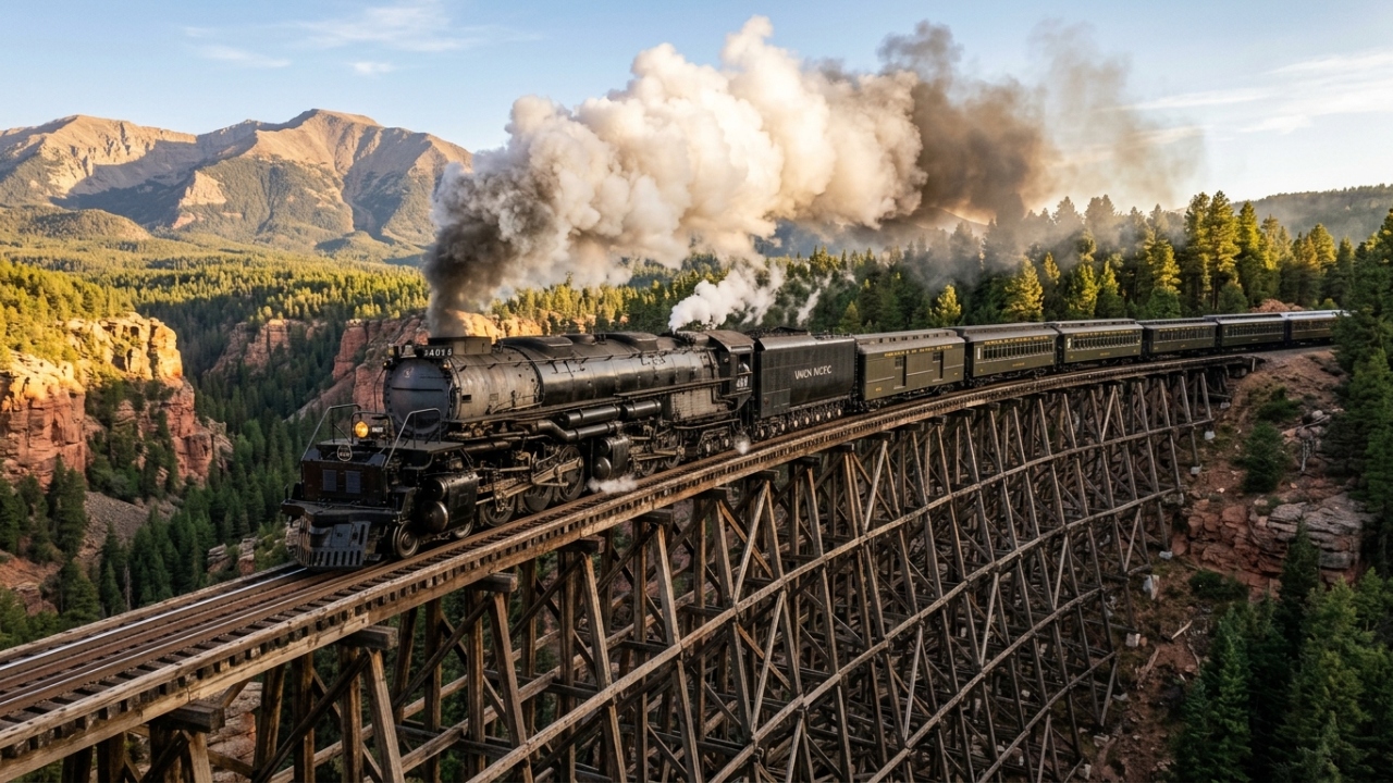 A ferrovia a vapor mais alta dos Estados Unidos escala 3.054 metros nas Montanhas Rochosas com equipamentos originais de 1880
