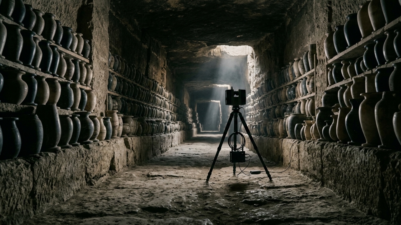 Quase 30 mil vasos de cristal polidos com tecnologia desconhecida foram encontrados em uma câmara de 40 metros de profundidade sob a pirâmide de Sacará