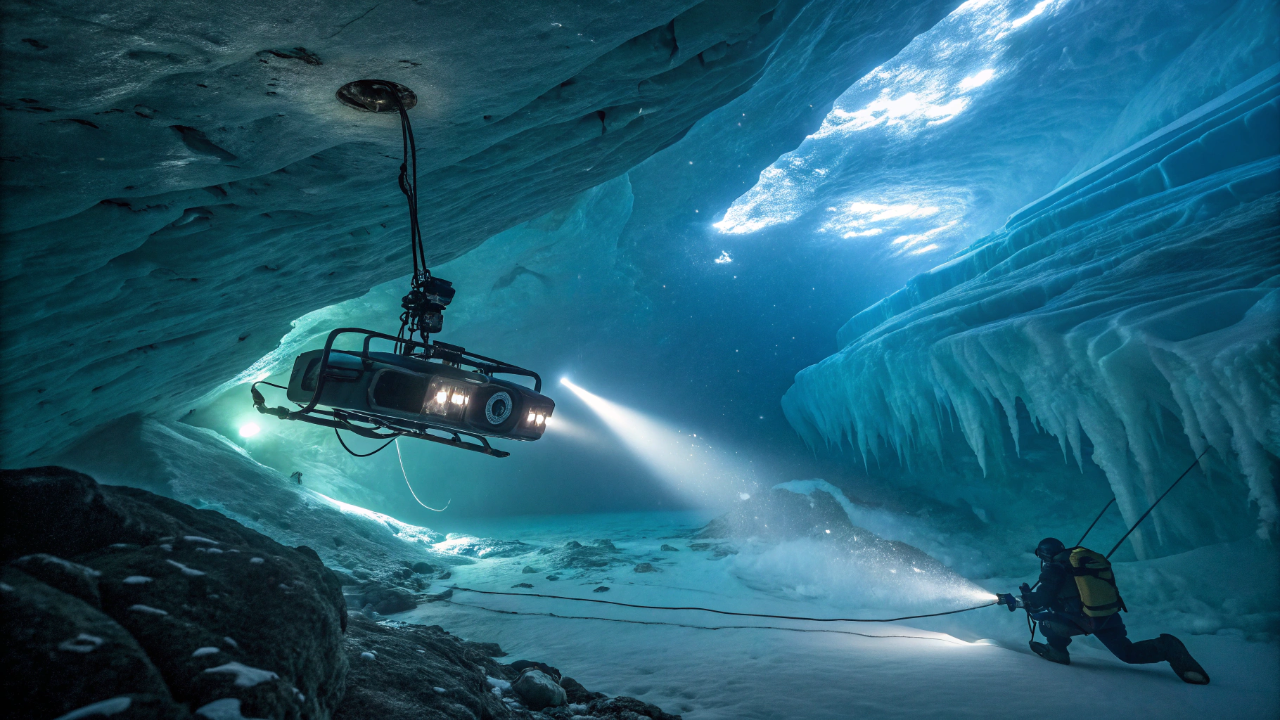 Submarino autônomo descobre estruturas misteriosas sob plataforma de gelo inexplorada na Antártida e desaparece sem deixar rastros
