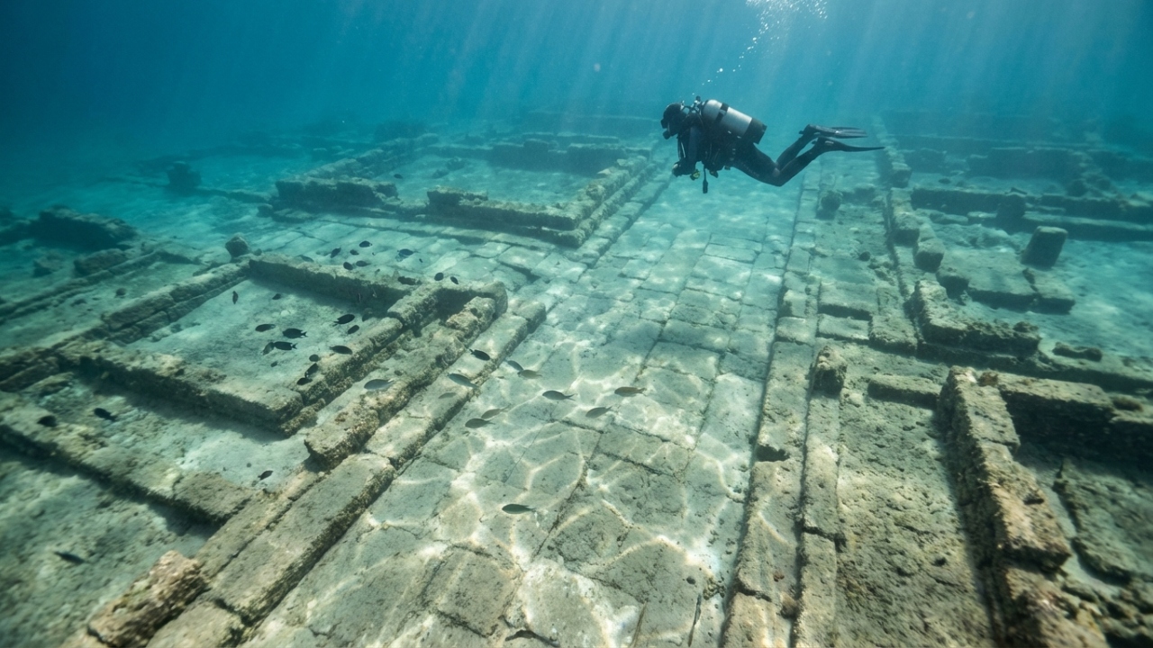 Escondida sob as ondas cristalinas do Mediterrâneo, a cidade portuária de 5.000 anos revela ruas pavimentadas e pátios intocados no fundo do mar