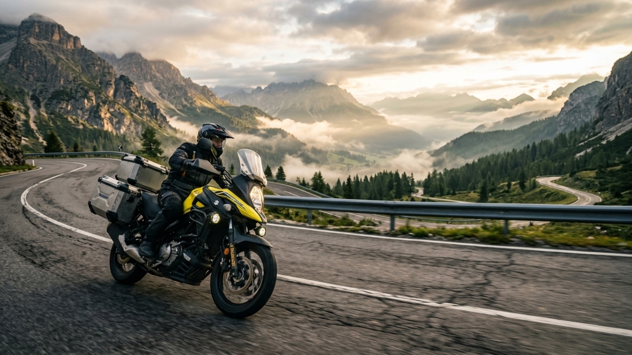 Big trail com motor em V de 71 cavalos e tanque de 20 litros permite percorrer longas distâncias sem paradas constantes para reabastecimento nas rodovias estaduais e federais