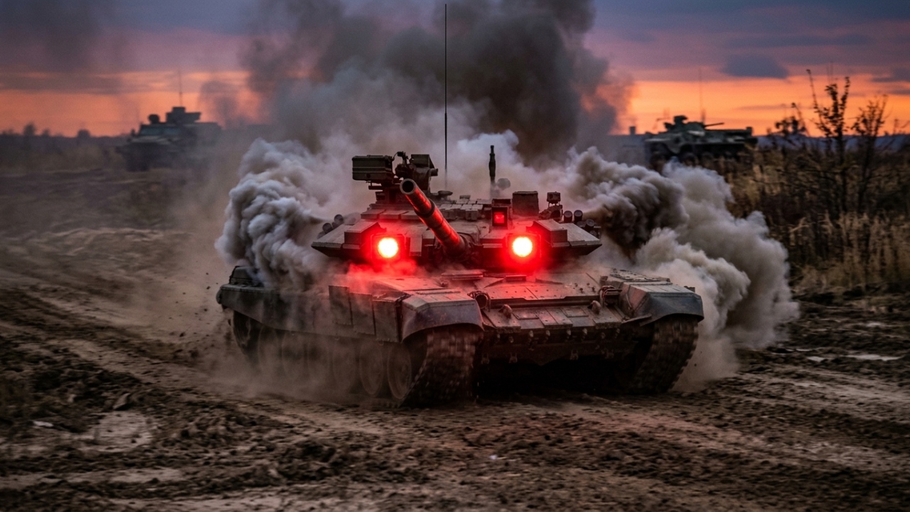 O sistema russo Shtora-1 detecta um laser inimigo em milissegundos e dispara fumaça metálica antes que o operador consiga apertar o gatilho