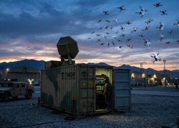 A Força Aérea dos EUA criou um canhão invisível que derruba dezenas de drones ao mesmo tempo sem disparar uma única bala