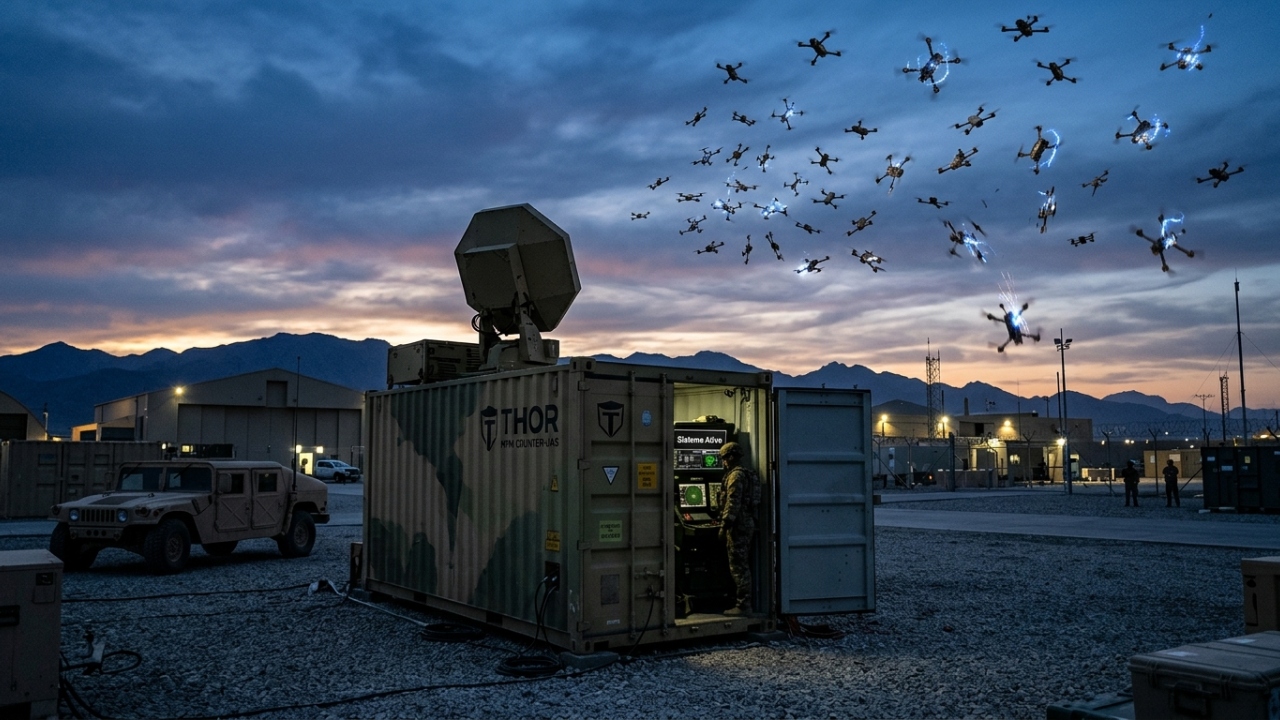 A Força Aérea dos EUA criou um canhão invisível que derruba dezenas de drones ao mesmo tempo sem disparar uma única bala