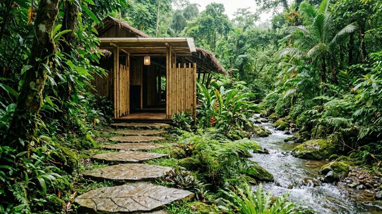 Com 10 anos de construção ao pé de uma montanha sagrada, a villa de bambu nas Filipinas surgiu como o refúgio orgânico mais sereno do sudeste asiático