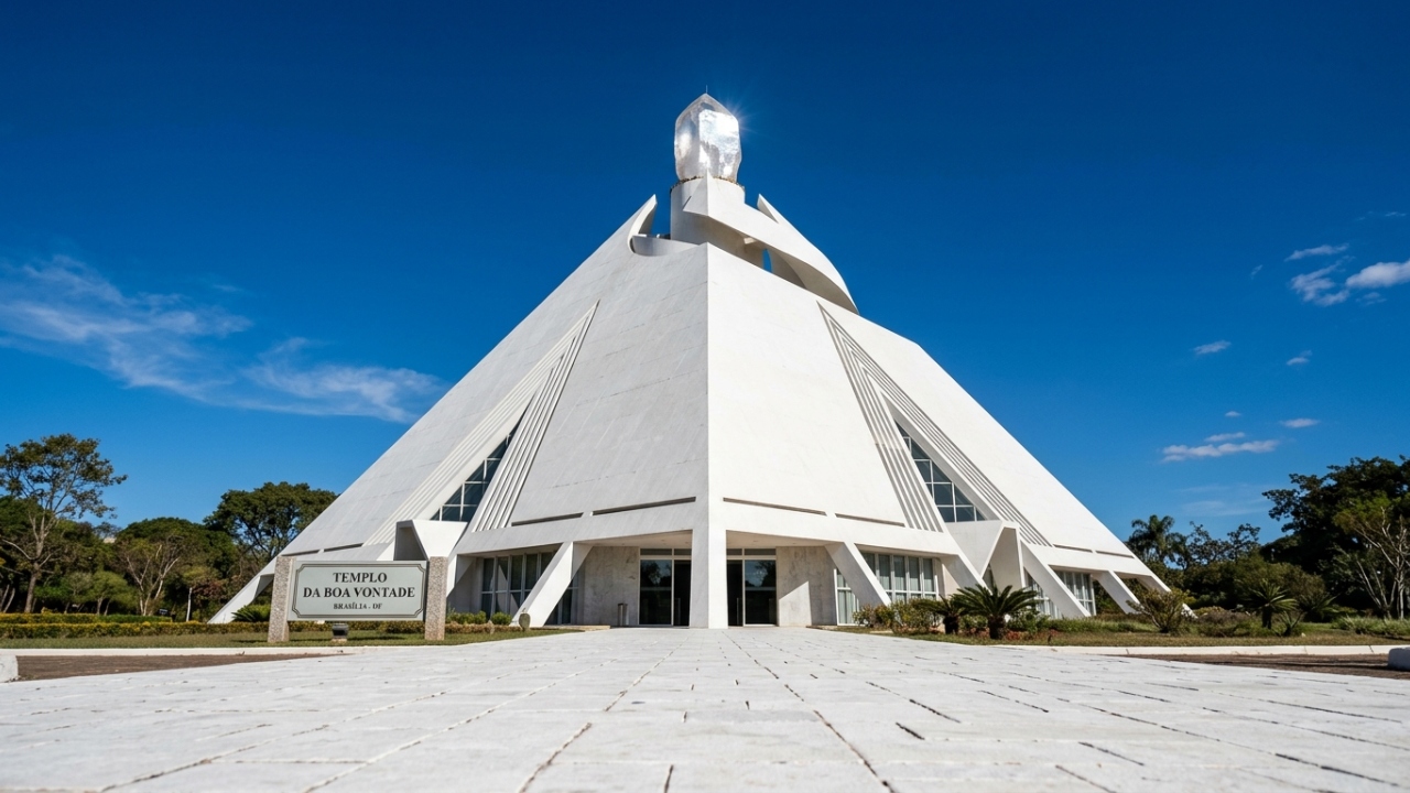 Com uma pirâmide de 21 metros e o maior cristal puro do planeta no topo, a obra de 1989 é o destino de meditação mais visitado da capital federal