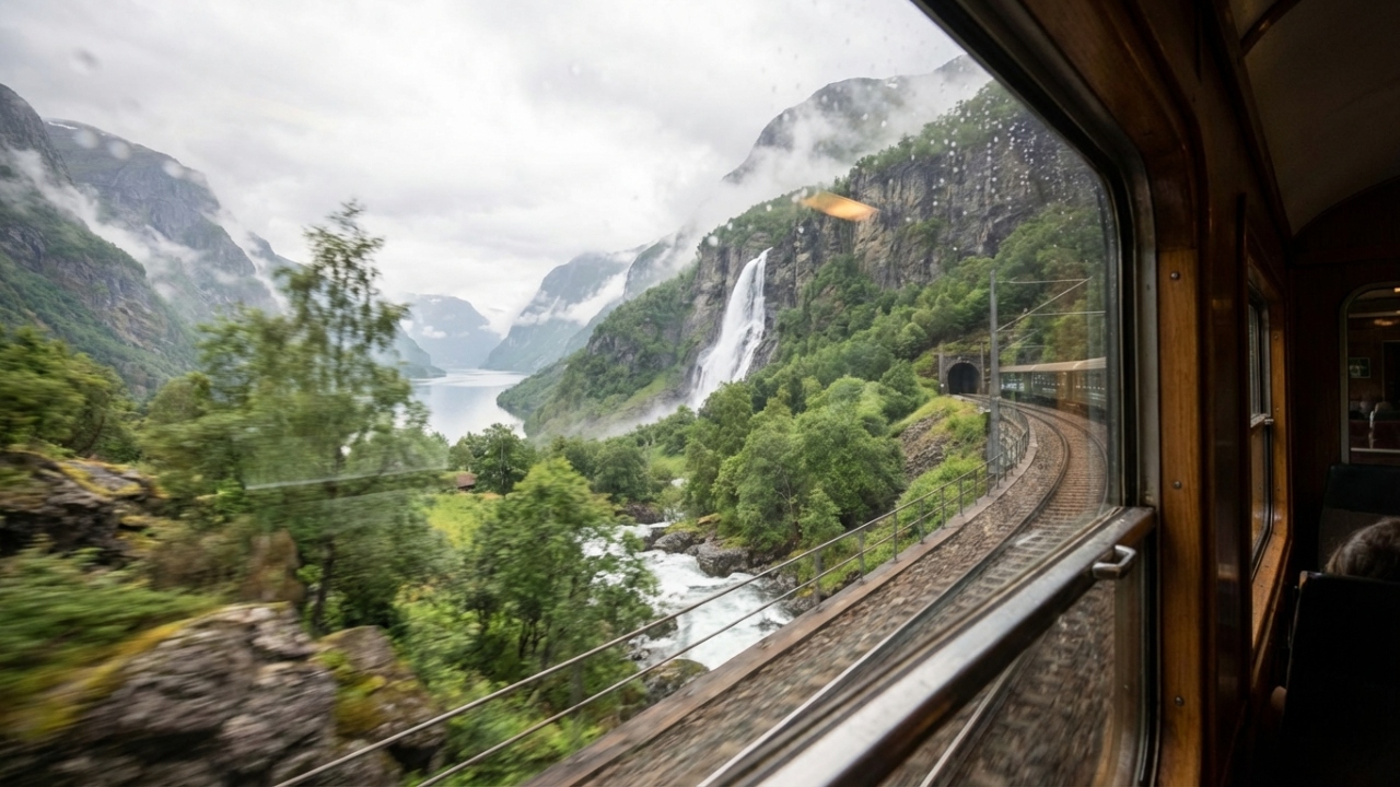 A linha férrea mais íngreme do mundo desce 866 metros em apenas 20 quilômetros passando por 18 túneis escavados à mão na rocha maciça