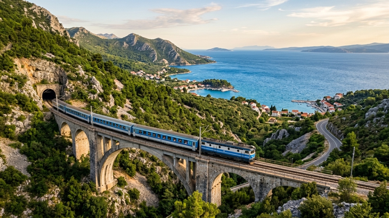 A rota de trem que corta a Croácia de ponta a ponta tem paisagens que a maioria dos viajantes nunca imaginou existir