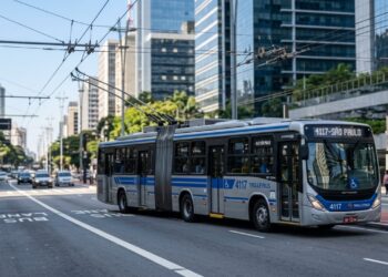 Conectado à rede elétrica com baterias de reserva, o trólebus articulado que transporta 120 pessoas evita a poluição sonora nas cidades