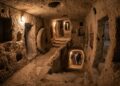 Escavada em rocha vulcânica com 8 níveis de profundidade para 3.500 pessoas, Kaymakli virou um milagre da engenharia defensiva na Turquia