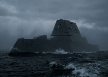 O navio de guerra furtivo de US$ 4 bilhões que engana radares parecendo um barco de pesca: com formato de pirâmide invertida, o Destróier gera energia suficiente para iluminar uma cidade