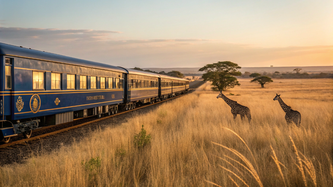 Um hotel 5 estrelas sobre trilhos que percorre 1600 quilômetros revelando as paisagens selvagens mais espetaculares da África em uma viagem luxuosa de 31 horas