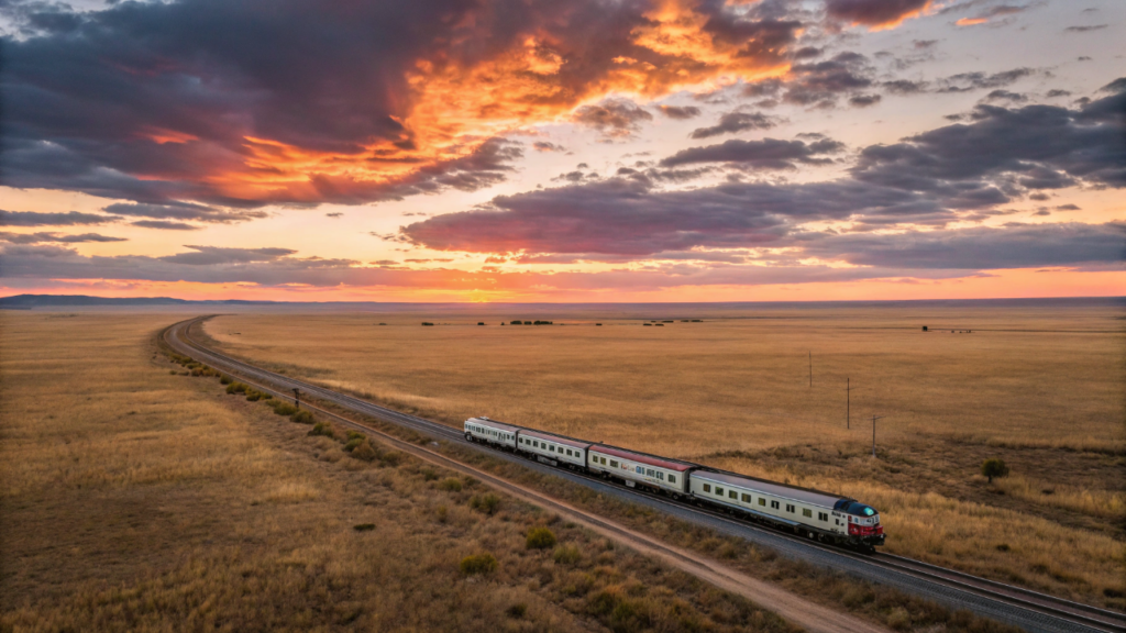 Um trem que cruza o Deserto de Gobi por dias inteiros e ainda para para trocar as rodas na fronteira com a China