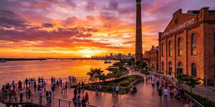 Com sua chaminé de 117 metros e arquitetura de 1928, a antiga usina térmica tornou-se o maior centro cultural e o símbolo de Porto Alegre
