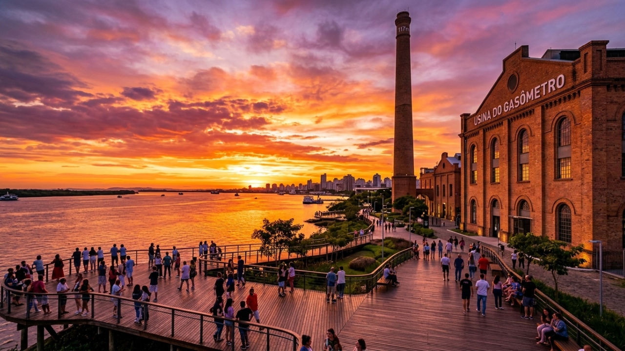 Com sua chaminé de 117 metros e arquitetura de 1928, a antiga usina térmica tornou-se o maior centro cultural e o símbolo de Porto Alegre