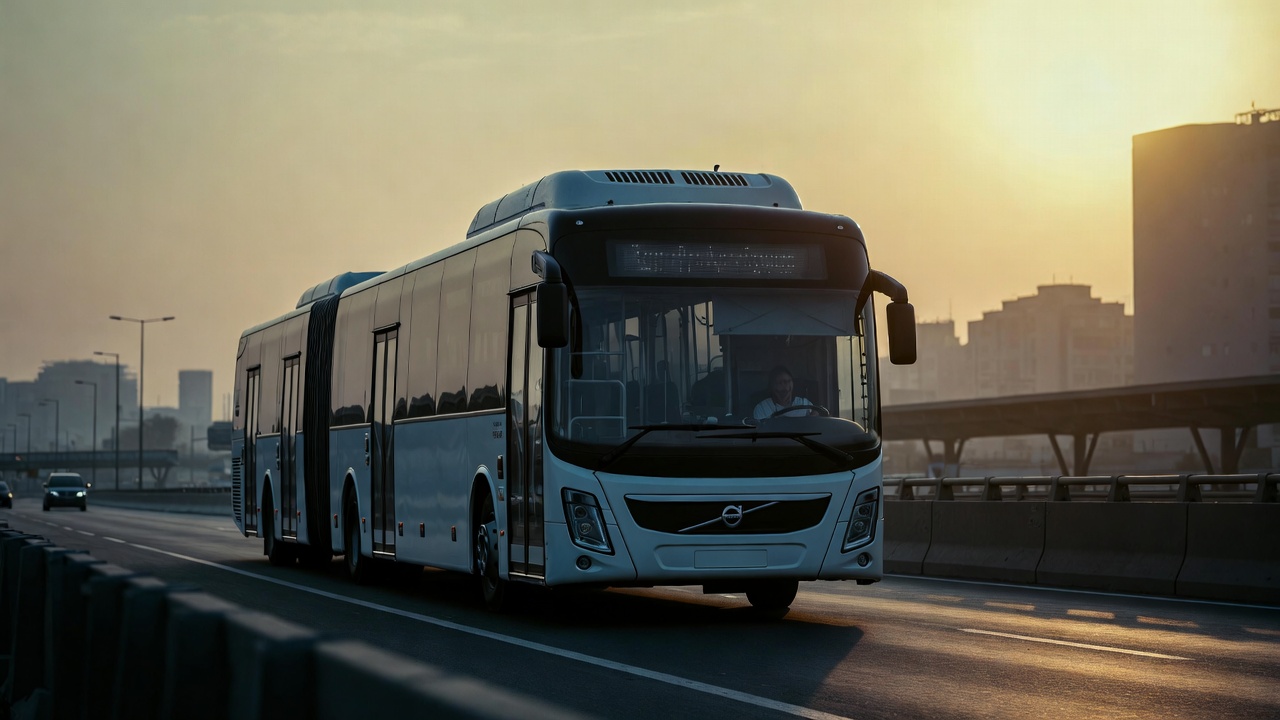 Utilizando duas articulações e motor central de 340 cavalos, o ônibus biarticulado que mede 28 metros de extensão retira de circulação cerca de seis ônibus convencionais nos corredores de BRT de alta demanda hoje